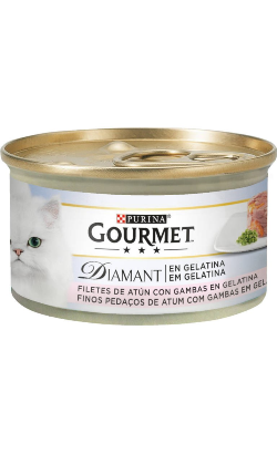 Gourmet Diamant com Pedaços em Gelatina Atum e Gambas | 24 x 85 g