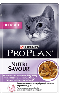 Pro Plan Cat Adult NutriSavour Delicate with Turkey | Wet (Saqueta) | 26 x 85 g
