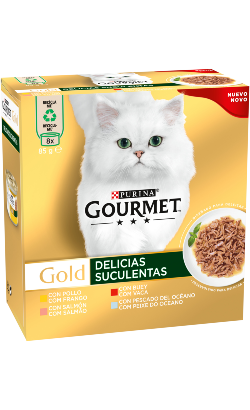 Gourmet Gold Delícias Suculentas Multipack 8 | Wet (Lata) | 8 x 85 g