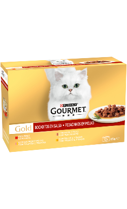 Gourmet Gold Pedacinhos em Molho Multipack 12 | Wet (Lata) | 12 x 85 g
