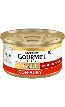 Gourmet Gold Pedacinhos em molho com Carne de Vaca | 24 x 85 g