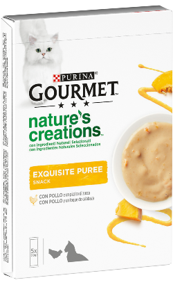 Gourmet Natures Creations Puré Snacks Frango & Abóbora | Wet (Saqueta) | 5 x 10 g