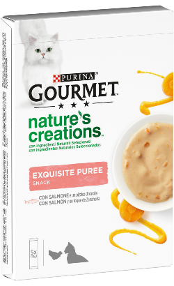 Gourmet Natures Creations Puré Snacks Salmão & Cenoura | Wet (Saqueta) | 5 x 10 g