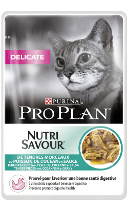 Pro Plan Cat Adult NutriSavour Delicate with Ocean Fish | Wet (Saqueta) | 26 x 85 g