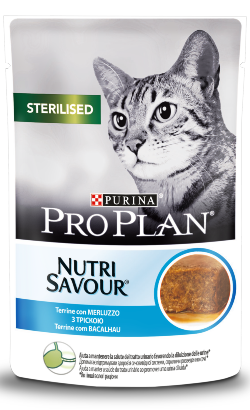 Pro Plan Cat Sterilised NutriSavour with Codfish Terrine | Wet (Saqueta) | 24 x 85 g