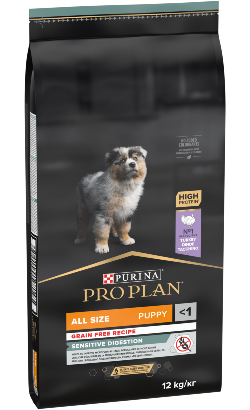 Pro Plan Dog Grain-Free All Sizes Puppy Sensitive Digestion Turkey | 12 kg